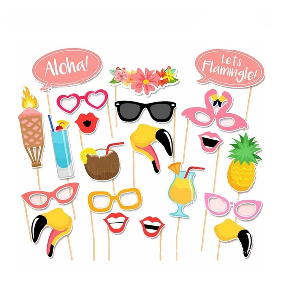  21 pièces accessoires de cabine de photo de fête Kit de signe de pose créative - Immagine 1 di 1