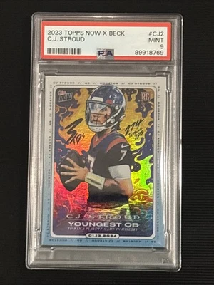 2023 Topps Now X Tyson Beck X C.J. Stroud #CJ2 CJ Stroud Rookie Card RC PSA 9 - Image 1 of 2