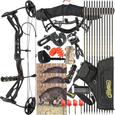 Compound Bow Carbon Arrow Set 0-70lb Adjustable Archery Bow Hunting Shoot 325FPS - Image 1 of 4