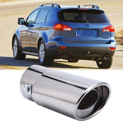Punta silenciadora trasera tubo de escape trasero de acero inoxidable cromado para coche para Subaru Tribeca Foto 1 de 4