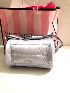 Victoria's Secret Pink Mini Barrel Crossbody Bag Hydrangea Blue NWT - Picture 1 of 4