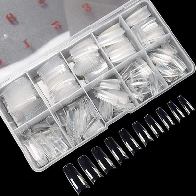 500 Pack Clear False Nail Tips 10 Sizes Acrylic French Nails for Extensions - Image 1 of 4