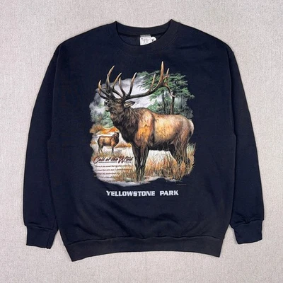 Sudadera De Colección Años 80 Delta Yellowstone Park Elk Cuello Redondo Talla XL Hecha en EE. UU. Foto 1 de 4