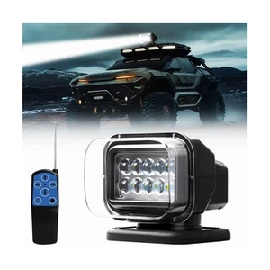 Remote LED Search Light, Auto-Reset 360 Rotating Marine Spotlight for Boat, 6... - Foto 1 di 7