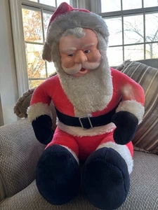Vintage SUPERIOR SPIELZEUG & NEUHEIT INKL. K.C. mo. 24" PLÜSCH GUMMI GESICHT SANTA sitzend - Bild 1 von 22