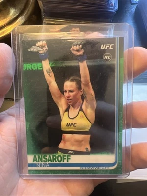 2019 Topps Chrome UFC Green Refractor /99 Nina Ansaroff #97 Rookie - Image 1 of 2