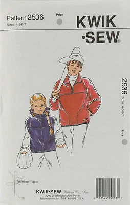 KwikSew Pattern #2536 Boys & Girls Vest & Jacket Size (4-5-6-7) - Image 1 of 4