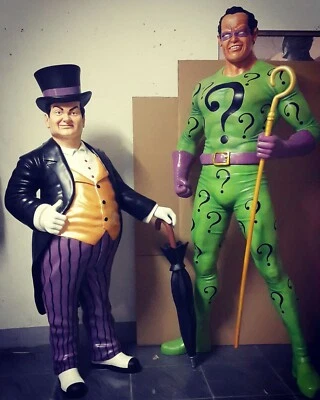 3 statue package Bman Villains enemies Rdler Pnguin Cwoman Life size art toys - Image 1 of 2