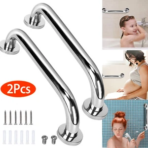 2PCS 13inch Bath Safety Handle Handrail Grab Toilet Bathroom Grip Tub Shower Bar - Picture 1 of 12