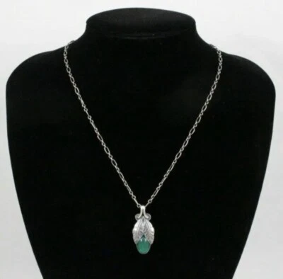 Collar Georg Jensen Stirling Plata Ágata Verde Heritage Año 2008 Foto 1 de 4