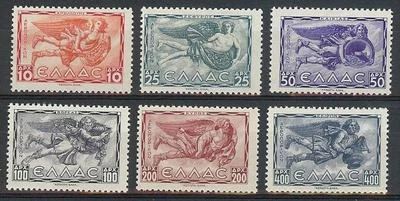 Greece 1943 Sc# C61-66 Airmail set Apeliotes Zephyrus Boreas Eurus Skiron MNH - image 1 of 2