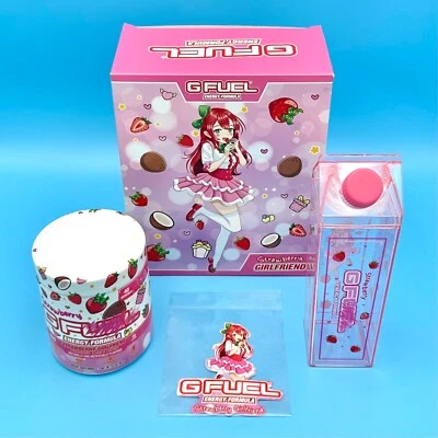 G Fuel Strawberry GF Girlfriend Collector's Box Milk Carton Shaker Cup + Sticker - Image 1 of 4