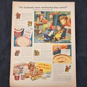 Borden Dairy Products Elsie leche de vaca queso dama helado 1948 anuncio impreso - Imagen 1 de 6