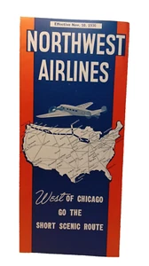 Nov 1936 Northwest Airlines Go the Short Scenic Route Timetable Brochure JRR10 - Picture 1 of 3