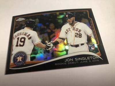 2014 Topps Chrome Update Black Refractor Jon Singleton Astros RC MB50 /99 - Image 1 of 2