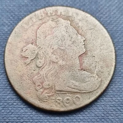 1800 over 79 Draped Bust Large Cent 1c Better Grade F - VF #46966 - Image 1 of 2