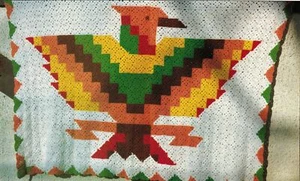 Crochet Southwest Firebird Native Indian Art Pottery Wisconsin Afghan Patterns - Picture 1 of 6
