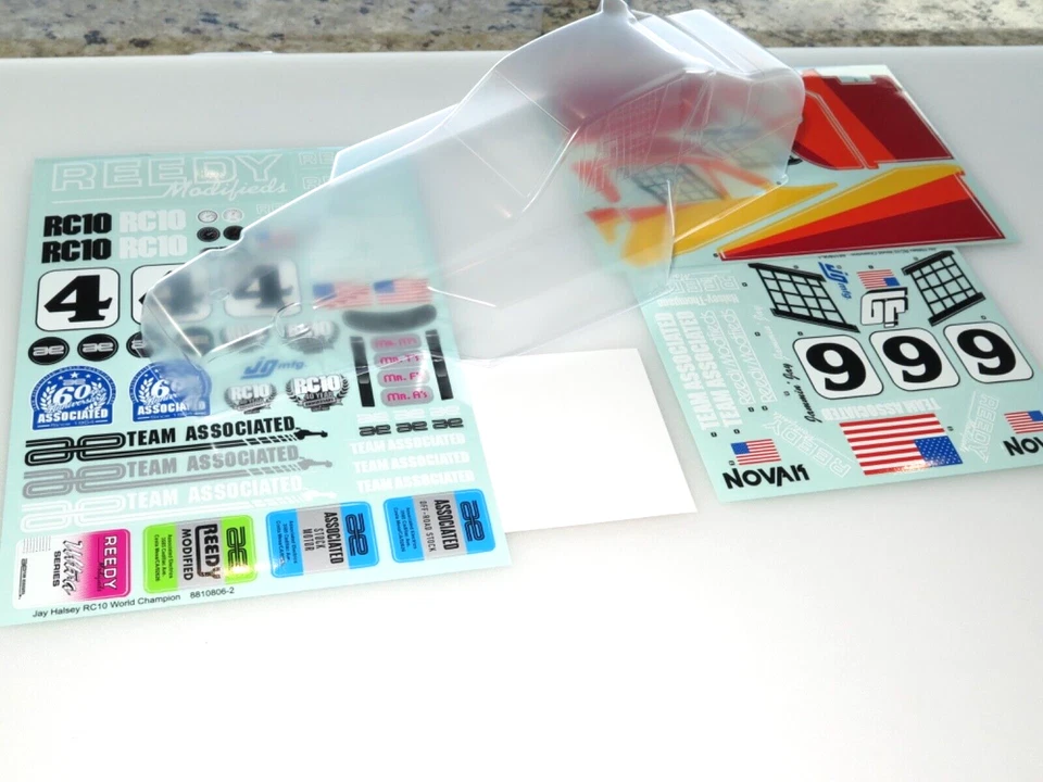 ASC6008 TEAM ASSOCIATED RC10 VINTAGE JAY HALSEY ED. BUGGY CLEAR BODY WITH DECALS - Image 1 of 1