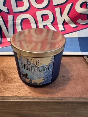Bath & Body Works AZUL INVIERNO CIELO 3 Mechas Vela NUEVO Foto 1 de 3