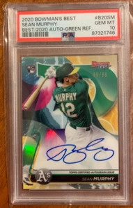 SEAN MURPHY 86/99 RC GREEN REFRACTOR AUTO 2020 Bowman's Best ROOKIE PSA 10 - Picture 1 of 1