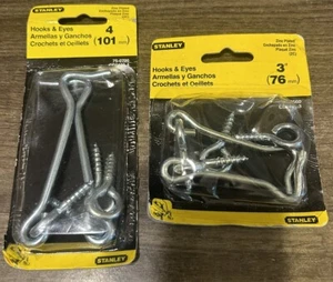 Pkg of two Stanley Hooks & Eyes 4 inch And 3 Inch - Picture 1 of 5