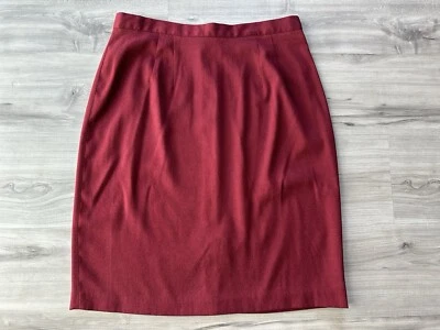 "Falda Blassport By Bill Blass Vintage Look Lana Talla 14 Rojo Borgoña 31"" Cintura" Foto 1 de 4