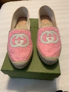 Gucci Terry Espadrilles Flats Size EU41 US 11 Pink NIB - Picture 1 of 12