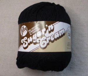 Lily Sugar'n Cream Super Size, Black, 4 oz, 190 yds, 4 Ply, 100% cotton - Picture 1 of 8