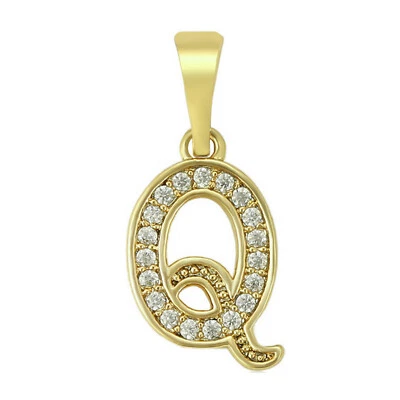 Collar colgante con nombre de letra inicial enchapado en oro de 14K más cadena. Oro Laminado Foto 1 de 4