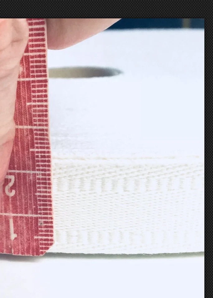 Cinta de coser tejida de algodón blanco de 24 mm X 2 mtrs sin estiramiento 100 % recorte Foto 1 de 4