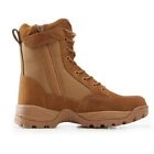 Military Tactical Work Boots For Hiking 10 Wide Coyote Brown, Zipper