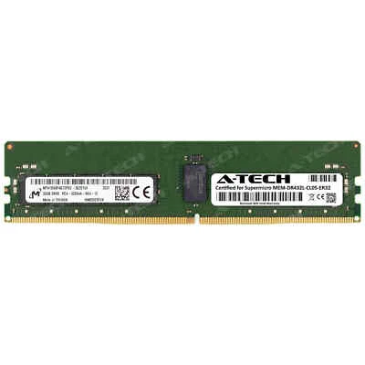 32GB DDR4 PC4-25600 RDIMM Supermicro MEM-DR432L-CL05-ER32 Equivalent Memory RAM - Image 1 of 2