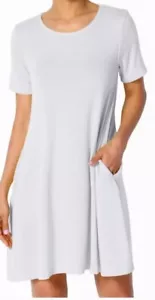 CLEARANCE SALE! 🔥  NWT Flowy Pocket Shorty Sress White Plus Size XXL Soft - Picture 1 of 3