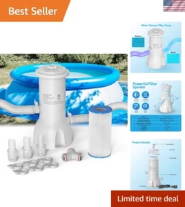 Hocheffiziente 1000 GPH oberirdische Pool Filterpumpe mit Sicherheitsfunktionen - Bild 1 von 11