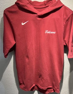 Nike Size Small Mens Hoodie Short Sleeved Maroon Falcons Emblem - Picture 1 of 5