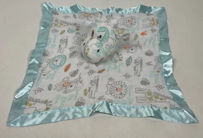 Bananafish Muselina Jirafa Lovey Bebé Manta de Seguridad Azul Satinado Selva 15" Foto 1 de 4