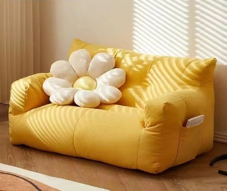 Yellow Floor Sofa Couch Soft 2 Seats Puffy Comfortable Sofa Living Room Couch - Image 1 of 1