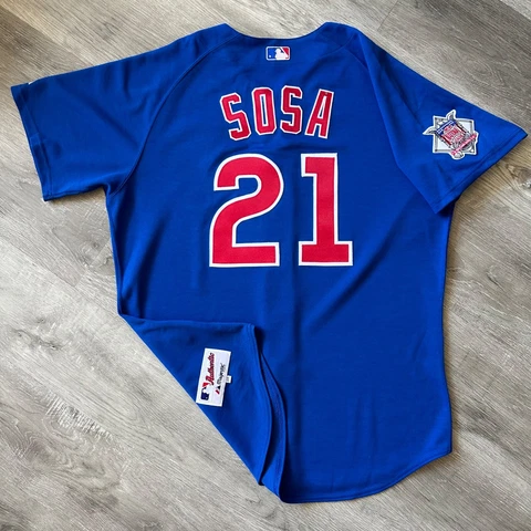 Authentic Sammy Sosa Chicago Cubs Jersey 48 XL Majestic Cover