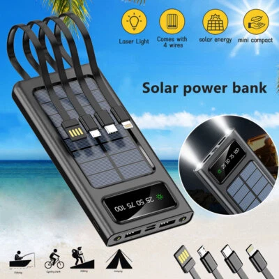 Cargador portátil USB de 10000 mAh Banco de energía solar para teléfono celular 4 puertos de salida EE. UU. Foto 1 de 4