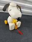 Vintage Peanuts Hasbro Snoopy W/ Spinning Helicopter Ears & Pull 8" Tall 1972