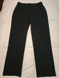 JM Collection Women's Studded Pull-On Tummy Control Black Pants Sz Small Short - Picture 1 of 8