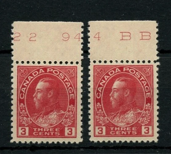 🍁#109 Die 1 placa de carmín impresión 1 MH margen, 1 VF MNH Cat $180 Canadá como nuevo Foto 1 de 1