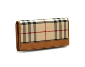 Cartera continental Burberry color tostado Haymarket a cuadros de lona Cavendish - Imagen 1 de 5