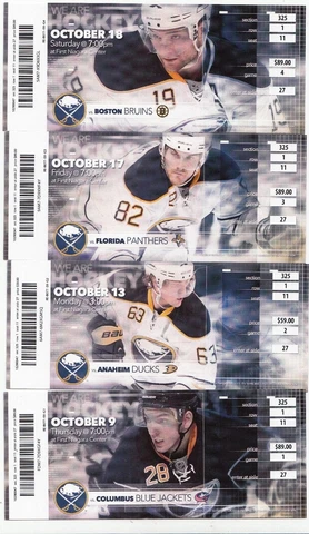 2014-15 BUFFALO SABRES SEASON TICKET STUB PICK YOUR GAME DROPBOX GIRGENSONS Cover