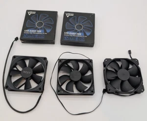 Lot of 5 Assorted Black 120mm RGB & Non RGB Computer Case Fans - Picture 1 of 1