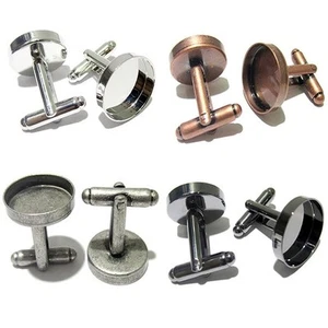 10pcs/Lot 16 18 20 mm Vintage Round Blank Cuff Links Base Pad DIY Craft Findings - Bild 1 von 21
