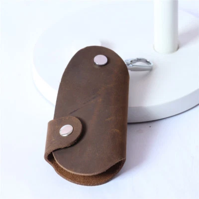 Crazy Horse Leather Car Door Key Case Multi-function Key Bag Retro Handmade for  - Image 1 of 4