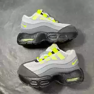 Nike Air Max 95 Og Neon Green Grey Toddler Baby Boy Size 6C - Picture 1 of 7