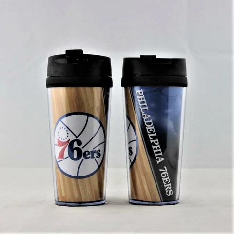 Philadelphia 76ers NBA Licensed Acrylic Tumbler Coffee Mug w/wrap Insert Cover