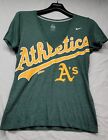 Nike Authentic MLB Oakland Athletics  Women's Green Short Sleeve T-Shirt V neck